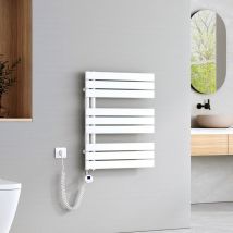 Emke - Elektrisch Badheizkörper Plattenheizkörper HandtuchhalterHandtuchtrokner Handtuchheizkörper inkl Heizstab mit timer Weiß 762x600mm