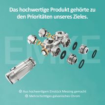 Hahnblock Thermostatventil Multiblock Set für Heizkorper Eck- und Durchgangsform φ16xG1/2' Chrom - Emke
