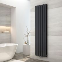Emke - Heizkörper 180x46cm Flach Heizkörper Design Paneelheizkörper Vertikal, Doppellagig, Mittelanschluss, 1670W, Anthrazit