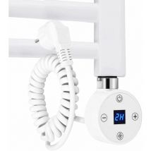 Emke - Heizstab 1200W mit Thermostat und lcd Bildschirm, Heizpatrone für Badheizkörper Heizelemente aus Edelstahl Heizungen Handtuchwärmer Weiß