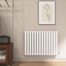 Emke - Horizontal Oval Column Double Panel Central Heating Radiator Efficient Heating Solution, White 60x82cm