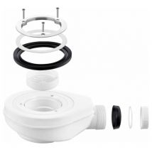 Kit de vidange bac de douche, drain de douche avec siphon, avec filtre à cheveux, kit de trou de vidange de bac de douche, blanc