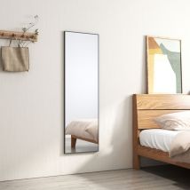 Miroir Pleine Longueur 120x37cm Miroir Mural avec Cadre en Aluminium Miroir de Sol Miroir Convient Fixation sur Porte ou Murale pour chambre,