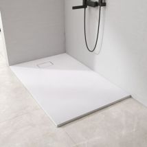 EMKE Plato de ducha, Plato de ducha plano antideslizante Plato de ducha SMC cortado a medida 140x90cm Blanco