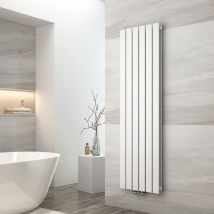 EMKE Radiador de agua caliente de acero de doble capa, tubo plano, montaje en pared, blanco, 160 x 46 cm