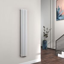 Radiadores de agua caliente de acero Tubo Redondo Horizontal Blanco 160x24cm Doble capa - Emke