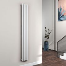 Radiadores de agua caliente de acero Tubo Redondo Horizontal Blanco 180x24cm Monocapa - Emke