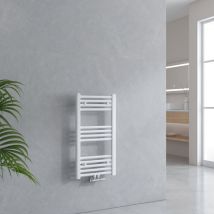 Emke - Radiadores toalleros de agua conexión central, Blanco 75 x 40 cm
