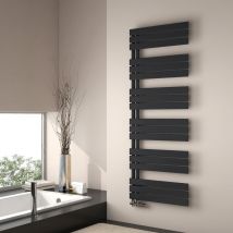 EMKE Radiadores toalleros de agua, 1599x600mm - Radiadores de toallas Panel Negro mate