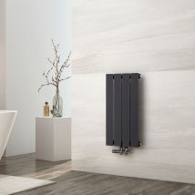 Radiateur À Eau Chaude, Radiateur Plat Seule Couche Connexion Centrale, Montage Mural Vertical Design, Anthracite 60x30cm - Emke