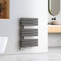 Emke - Sèche-serviettes à Eau Chaude Panneau Plat, Sèche-serviettes connexion latérale pour, Anthracite 762x500mm 397Watts