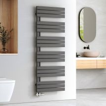 Sèche-serviettes à Eau Chaude Panneau Plat, Sèche-serviettes connexion latérale pour, Anthracite 1599x600mm 958Watts - Emke