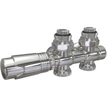 EMKE Robinet de Radiateur, Robinetterie d'Angle, Robinet Thermostatique pour Radiateur, Kit Multibloc pour Radiateur avec Contrôleur de Température