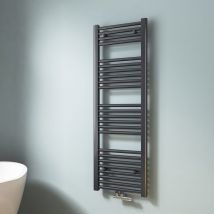 Emke - Secador de toallas de agua caliente, Radiador toallero con conexión central Antracita 120x40cm 427 Watts