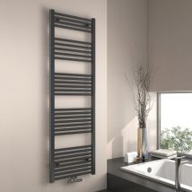Emke - Secador de toallas de agua caliente, Radiador toallero con conexión central Antracita 160x50cm 654 Watts