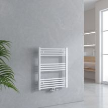 Emke - Sèche-serviette eau chaude Radiateur sèche-serviettes Salle de bain Blanc 75x60 cm