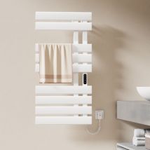 Sèche-serviette électrique avec élément chauffant thermostat température réglable minuterie lcd tactile, Porte-serviettes Tube plat Droite, 1000 x