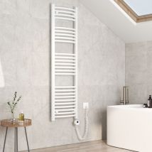 Sèche-serviette électrique, Radiateur Sèche-Serviettes avec élément Chauffant - 140x40cm Blanc 479W - Emke