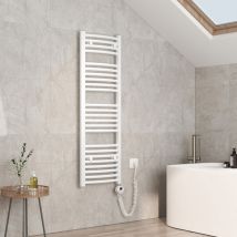 Sèche-serviette électrique, Radiateur Sèche-Serviettes avec élément Chauffant - 120x40cm Blanc 500W - Emke