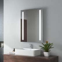 Specchio Bagno con Luce 60 x 80 cm, Specchio Bagno led Luce Bianca Fredda 6500K - Emke