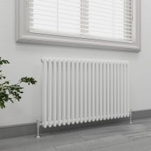 EMKE Traditional Radiator Horizontal Double Panel Cast Iron Central Heating Rad White 600x1010mm