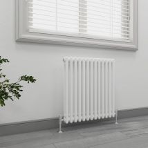 Emke - Traditional Radiator Horizontal Double Panel Cast Iron Central Heating Rad White 600x600mm