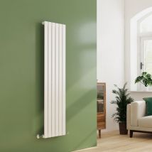 Emke - Vertical Single Flat Panel Radiator, White Radiator for Superior Heating, 1600x450mm
