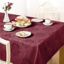 Emma Barclay Damask Rose Tablecloth, Wine, 60 x 84 Inch