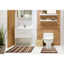 Emma Barclay - Jersey Two Piece Non-Slip Bath Set Bath Mat & Pedestal Mat Taupe - Brown