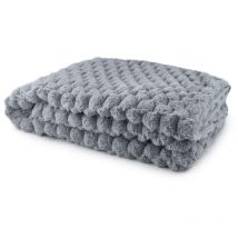 Emma Barclay - Lush Luxurious Faux Rabbit Fur Throw For Sofa Blanket Charcoal 127x152cm - Grey