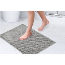 Tappeto da bagno antiscivolo Soft Touch in Argento - Tappetino da doccia 40 x 60 cm - Emma Barclay