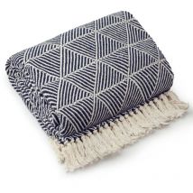 Emma Barclay - Zahra Blanket/Throw For Sofa Chair Bed Navy 178x254cm
