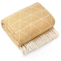 Emma Barclay Zahra Blanket/Throw For Sofa Chair Bed Ochre 228x254cm