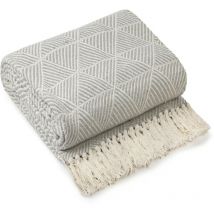 Emma Barclay - Zahra Blanket/Throw For Sofa Chair Bed Silver 228x254cm