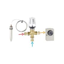 3-Wege Thermomischer / Festwertregler für Heizung, Fixtemperatur für Fußbodenheizung 20-65 °c 20 (3/4') - Emmeti
