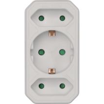 Multipresa Schuko 3 Prese Bianche – Adattatore Elettrico con Sicurezza Bambini – GES-073 – EMOS