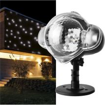 Proiettore a led, bianco, neve volante, illuminazione da parete, proiezione di facciate, pareti e pareti, IP44, illuminazione natalizia per esterni e