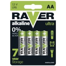 Emos Raver Ultra Alkaline Aa Mignon Batterien 1,5v, Lr6, 4 Stück, 7 Jahre Lagerfähig, B7921