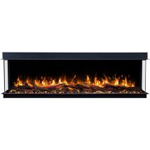 Emotion Flame Solis 90 - 750/1500 W - Elektrischer Kamin Mit 3 Sichtseiten - Premium-feuer, Einbaubar - 90x30x46 Cm - Led-kamin - Heizung