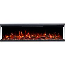 Emotion Flame Unity 107 - 900/1800 W - Elektrischer Kamin Mit 3 Sichtseiten - Premium-feuer, Wand- Oder Einbaubar - 107x19x36 Cm - Led-kamin - Heizung