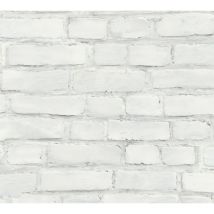 Empapelado aspecto piedra azulejos Profhome 374142 papel pintado no tejido liso con dibujo naturaleza mate blanco gris 5,33 m2