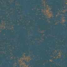 Profhome - Empapelado efecto estuco 388326 papel pintado no tejido ligeramente texturado con textura perceptible y acentos metálicos azul oro petrol