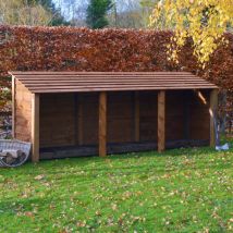 Rutland County Garden Furniture Ltd - Empingham 4ft Log Store - L80 x W340 x H128 cm - Rustic Brown