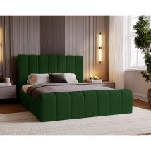 Emporius - Lit 160x200 Valetta - Lit Rembourré avec Rangement - Lit adulte avec tissu velvet - Vert (Amor Velvet 4311)