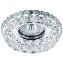 Cristalrecord - Empotrable led smd 2835 'Ilux' de diseño clásico GU10 (3W 4000K 300lm) IP20 fabricado en aluminio y cristal color plata y transp