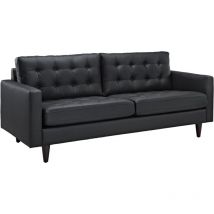 Empress Faux Leather 3 Seater Sofa in Black