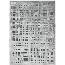 Thedecofactory - emprise chaine et trame - Tapis avec relief motif chaîne et trame gris 120x170