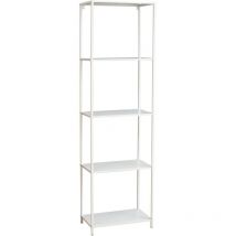 Carpo Étagère Bibliothèque Design Style industriel Étroite Métal Blanc - Svita