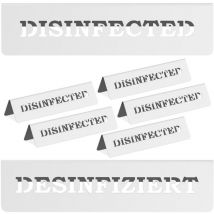 Présentoir de table Désinfecté - allemand/anglais - acier inoxydable - 5 pièces