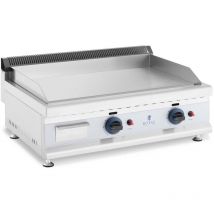 Royal Catering - Plancha Au Gaz 2 Bruleurs 6kW Inox Barbecue Grill Comptoir 20mbar 74x40cm Lisse